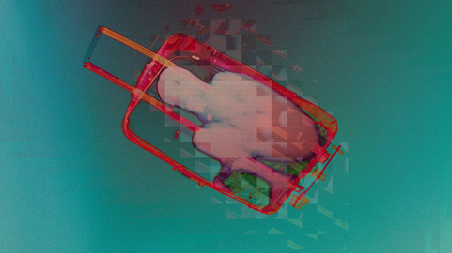 Julio César Morales Airport x ray scan of child in luggage
